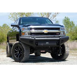 Fab Fours - Fab Fours CH08-Q2061-1 Black Steel Elite Smooth Front Bumper for Chevy Silverado 2500/3500 2007-2010 - Image 2