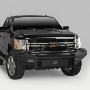 Fab Fours - Fab Fours CH08-Q2062-1 Black Steel Elite Smooth Front Bumper with Pre-Runner Guard for Chevy Silverado 2500/3500 2007-2010 - Image 2