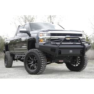 Fab Fours - Fab Fours CH08-Q2062-1 Black Steel Elite Smooth Front Bumper with Pre-Runner Guard for Chevy Silverado 2500/3500 2007-2010 - Image 4