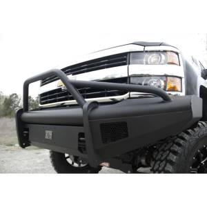 Fab Fours - Fab Fours CH08-Q2062-1 Black Steel Elite Smooth Front Bumper with Pre-Runner Guard for Chevy Silverado 2500/3500 2007-2010 - Image 5