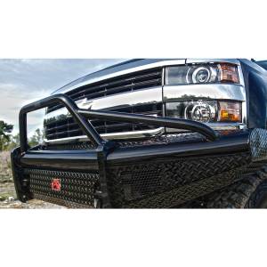 Fab Fours CH14-S3062-1 Black Steel Front Bumper with Pre-Runner Guard for Chevy Silverado 2500/3500 2015-2019