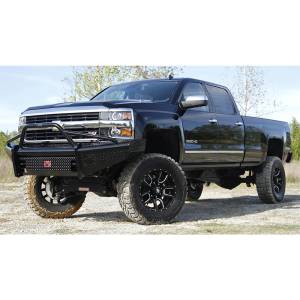 Fab Fours - Fab Fours CH14-S3062-1 Black Steel Front Bumper with Pre-Runner Guard for Chevy Silverado 2500/3500 2015-2019 - Image 2