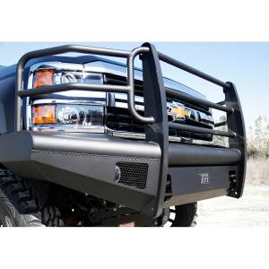 Fab Fours - Fab Fours CH14-Q3060-1 Black Steel Elite Smooth Front Bumper with Grille Guard for Chevy Silverado 2500/3500 2015-2019 - Image 3