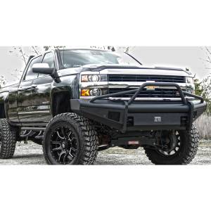 Fab Fours - Fab Fours CH14-Q3062-1 Black Steel Elite Smooth Front Bumper Pre-Runner Guard for Chevy Silverado 2500/3500 2015-2019 - Image 2