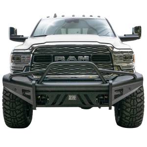 Fab Fours DR19-Q4462-1 Black Steel Elite Smooth Front Bumper with Pre-Runner Guard for Dodge Ram 2500/3500 2019-2021