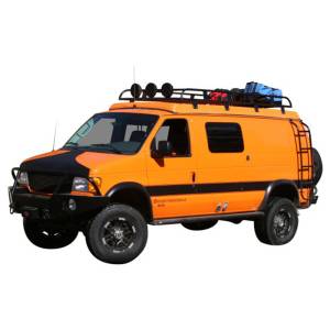 Aluminess - Aluminess 210001 Front Bumper with Brush Guard for Ford Econoline Van 1992-2007 - Image 2