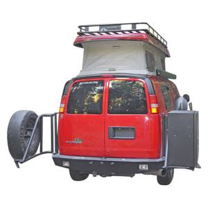 Aluminess - Aluminess 210045 Rear Bumper with Brush Guard and Swing Arm for Chevy Express Van 2003-2019 - Image 2