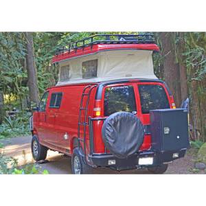 Aluminess - Aluminess 210045 Rear Bumper with Brush Guard and Swing Arm for Chevy Express Van 2003-2019 - Image 4