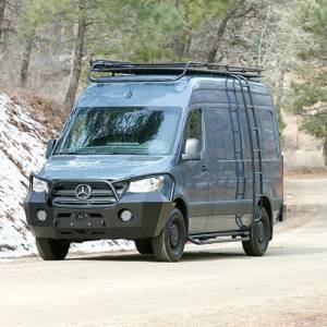 Aluminess 210166 Winch Front Bumper with Brush Guard Winch Ready for Mercedes Sprinter 2007-2013