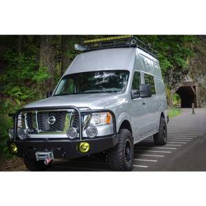 Aluminess - Aluminess 210244 Front Bumper with Brush Guard for Nissan NV 2011-2018 - Image 2