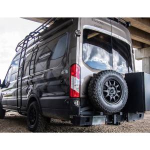 Aluminess 210500 Rear Bumper with Hitch and Swing Arm for Ford Transit Van 2015-2019