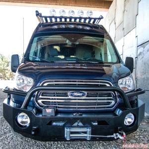 Aluminess - Aluminess 210509 2" Center Hoop and 1.5" Side Brush Guard Front Bumper for Ford Transit Van 2015-2020 - Image 3