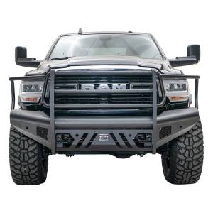 Fab Fours DR19-Q4460-1 Black Steel Elite Front Bumper with Full Grill Guard for Dodge Ram 2500/3500 2019-2021