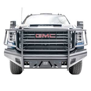 Fab Fours GM20-Q5060-1 Black Steel Elite Front Bumper with Full Grill Guard for GMC Sierra 2500/3500 2020-2021