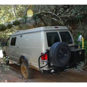 Aluminess - Aluminess 210005.2 Rear Bumper with Brush Guard and Swing Arm (8x6.5 Bolt Pattern) for Ford Econoline Van 1992-2014 - Image 2