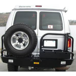 Aluminess - Aluminess 210005.2 Rear Bumper with Brush Guard and Swing Arm (8x6.5 Bolt Pattern) for Ford Econoline Van 1992-2014 - Image 3