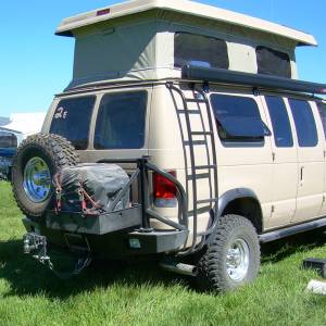 Aluminess - Aluminess 210005.2 Rear Bumper with Brush Guard and Swing Arm (8x6.5 Bolt Pattern) for Ford Econoline Van 1992-2014 - Image 4