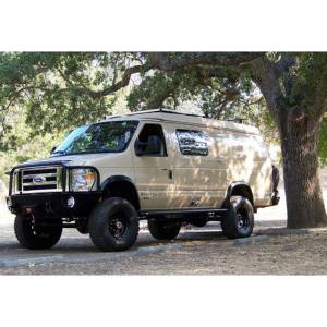 Aluminess - Aluminess 210048.2 Front Bumper with Brush Guard and Square Light Holes for Ford Econoline Van 2008-2014 - Image 3