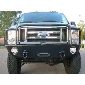 Aluminess - Aluminess 210048.2 Front Bumper with Brush Guard and Square Light Holes for Ford Econoline Van 2008-2014 - Image 5