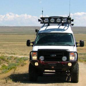 Aluminess - Aluminess 210048.2 Front Bumper with Brush Guard and Square Light Holes for Ford Econoline Van 2008-2014 - Image 6