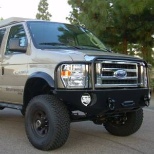 Aluminess - Aluminess 210048.2 Front Bumper with Brush Guard and Square Light Holes for Ford Econoline Van 2008-2014 - Image 10