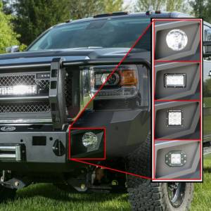 LOD Bumpers - LOD CFB1001 Winch Front Bumper with Sensor Holes for Chevy Silverado 2500/3500 2015-2019 - Black Texture - Image 4