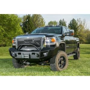 LOD Bumpers - LOD GFB1002 Winch Front Bumper with Bull Bar and Sensor Holes for GMC Sierra 2500/3500 2015-2019 - Black Texture - Image 2