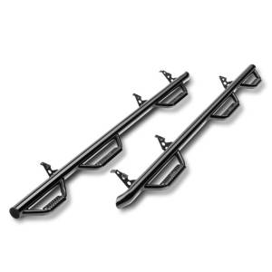 N-Fab - N-Fab C07100QC-6 Wheel to Wheel Nerf Bars with Bed Access for Chevy Silverado and GMC Sierra 1500/2500 HD Extended Cab 2007-2010 - Gloss Black - Image 2