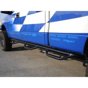 N-Fab - N-Fab F04100SC-6 Wheel to Wheel Nerf Bars with Bed Access for Ford F150/ Lobo SuperCrew Cab 2004-2008 - Gloss Black - Image 2