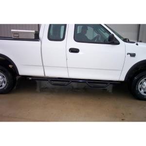 N-Fab - N-Fab F9784QC Wheel to Wheel Nerf Bars with Bed Access for Ford F150/Lobo Super Cab 1999-2003 - Gloss Black - Image 2