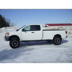 N-Fab - N-Fab N04105QC-6 Wheel to Wheel Nerf Bars with Bed Access for Nissan Titan Quad Cab 2008-2009 - Gloss Black - Image 2