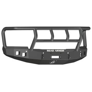 Road Armor 314R2B Stealth Winch Front Bumper with Titan II Guard and Square Light Holes for Chevy Silverado 1500 2014-2015