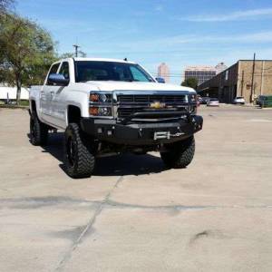 Road Armor - Road Armor 314R4B Stealth Winch Front Bumper with Pre-Runner Guard and Square Light Holes for Chevy Silverado 1500 2014-2015 - Image 6