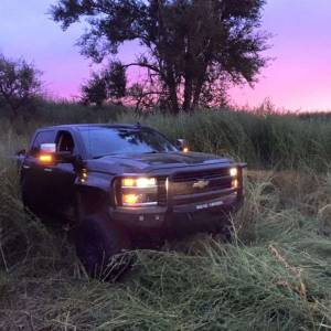 Road Armor 315R5B Stealth Winch Front Bumper with Lonestar Guard and Square Light Holes for Chevy Silverado 2500 HD/3500 HD 2015-2019