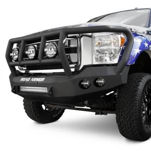 Road Armor - Road Armor 37702B-NW Stealth Non-Winch Front Bumper with Titan II Guard and Round Light Holes for Chevy Silverado 1500 2008-2013 - Image 2