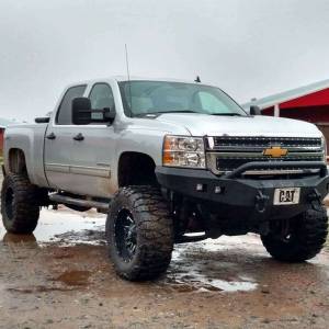 Road Armor - Road Armor 38204B Stealth Winch Front Bumper with Pre-Runner Guard and Round Light Holes for Chevy Silverado 2500 HD/3500 HD 2011-2014 - Image 5