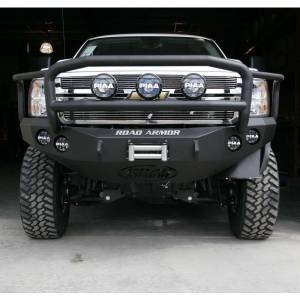 Road Armor - Road Armor 38205B Stealth Winch Front Bumper with Lonestar Guard and Round Light Holes for Chevy Silverado 2500 HD/3500 HD 2011-2014 - Image 4