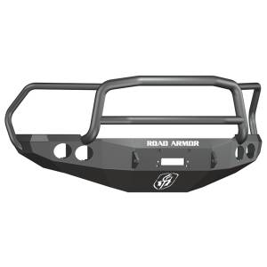 Road Armor 40805B Stealth Winch Front Bumper with Lonestar Guard and Round Light Holes for Dodge Ram 2500/3500/4500/5500 2010-2018