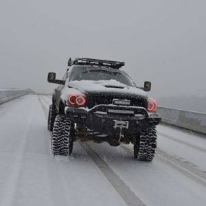 Road Armor - Road Armor 44064B Stealth Winch Front Bumper with Pre-Runner Guard and Round Light Holes for Dodge Ram 2500/3500/4500/5500 2006-2009 - Image 3