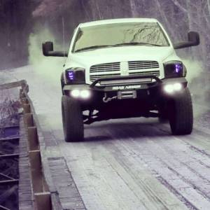 Road Armor - Road Armor 44074B Stealth Winch Front Bumper with Pre-Runner Guard and Round Light Holes for Dodge Ram 1500 2006-2008 - Image 2