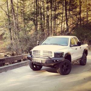 Road Armor - Road Armor 44074B Stealth Winch Front Bumper with Pre-Runner Guard and Round Light Holes for Dodge Ram 1500 2006-2008 - Image 6