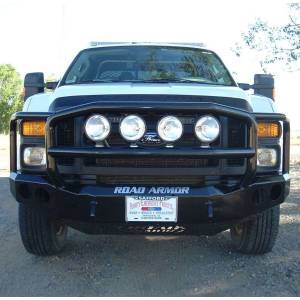 Road Armor - Road Armor 60805B Stealth Winch Front Bumper with Lonestar Guard and Round Light Holes for Ford F250/F350/F450 2008-2010 - Image 4