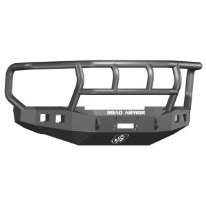 Road Armor 608R2B Stealth Winch Front Bumper with Titan II Guard and Square Light Holes for Ford F250/F350/F450 2008-2010