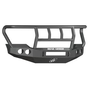 Road Armor 611402B-NW Stealth Non-Winch Front Bumper with Titan II Guard and Round Light Holes for Ford F450/F550 2011-2016