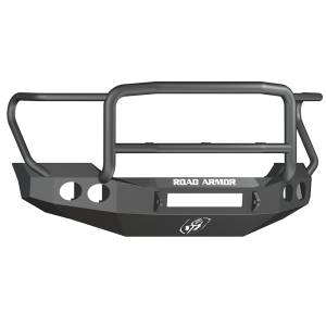 Road Armor 611405B-NW Stealth Non-Winch Front Bumper with Lonestar Guard and Round Light Holes for Ford F450/F550 2011-2016
