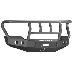 Road Armor 6114R2B Stealth Winch Front Bumper with Titan II Guard and Square Light Holes for Ford F450/F550 2011-2016