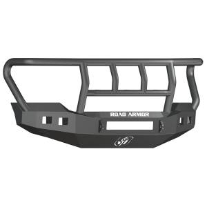 Road Armor 6114R2B-NW Stealth Non-Winch Front Bumper with Titan II Guard and Square Light Holes for Ford F450/F550 2011-2016