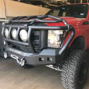 Road Armor - Road Armor 611R3B Stealth Winch Front Bumper with Intimidator Guard and Square Light Holes for Ford F250/F350 2011-2016 - Image 4