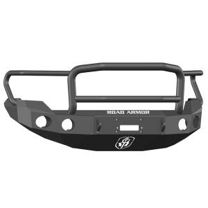 Road Armor 66135B Stealth Winch Front Bumper with Lonestar Guard and Round Light Holes for Ford F150 2009-2014