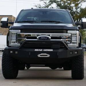 Road Armor - Road Armor 617F4B Stealth Winch Front Bumper with Pre-Runner Guard and Square Light Holes for Ford F250/F350 2017-2021 - Image 4